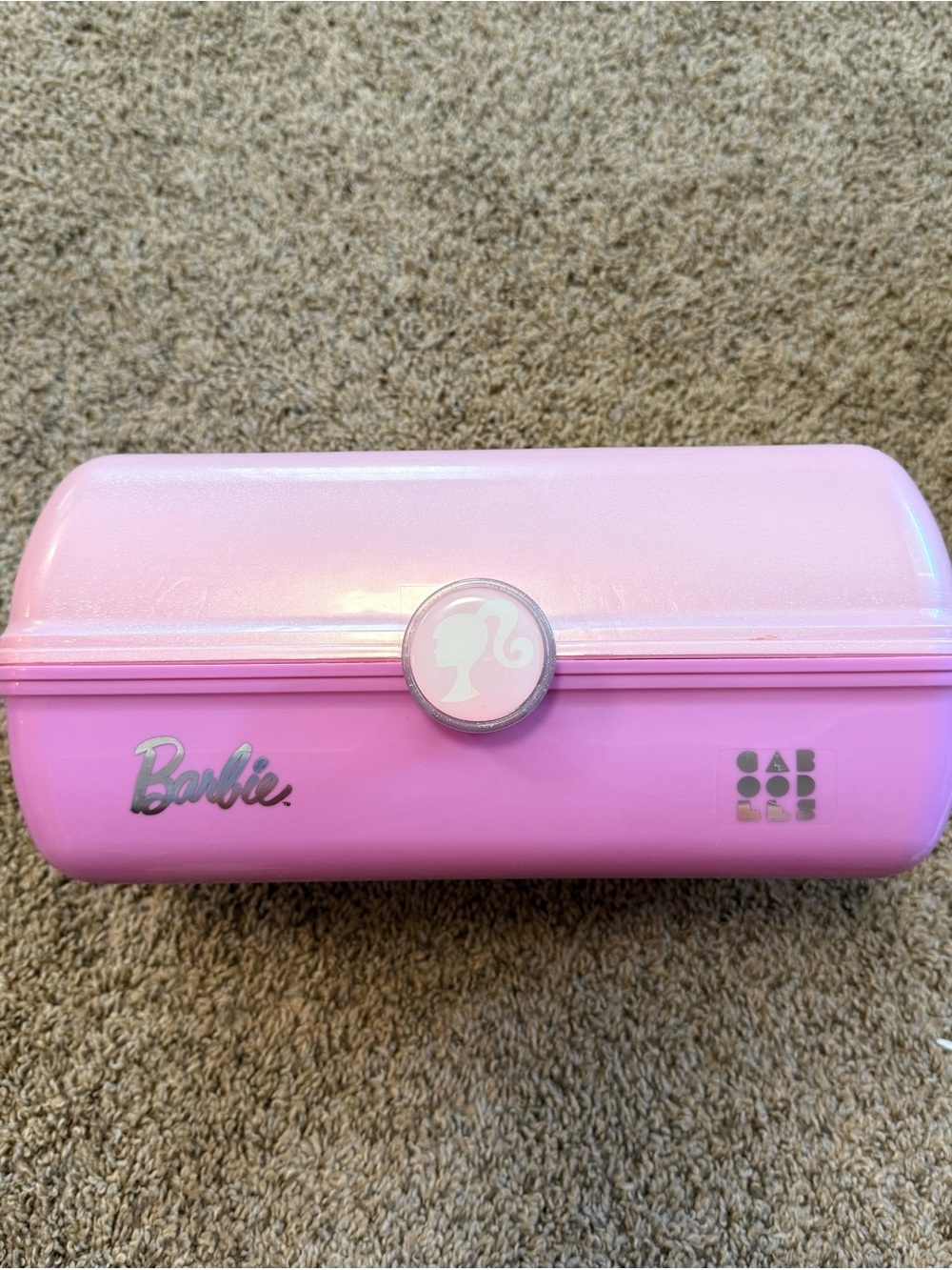 Caboodles Barbie Pink Glitter Two-Tone Cosmetic Case